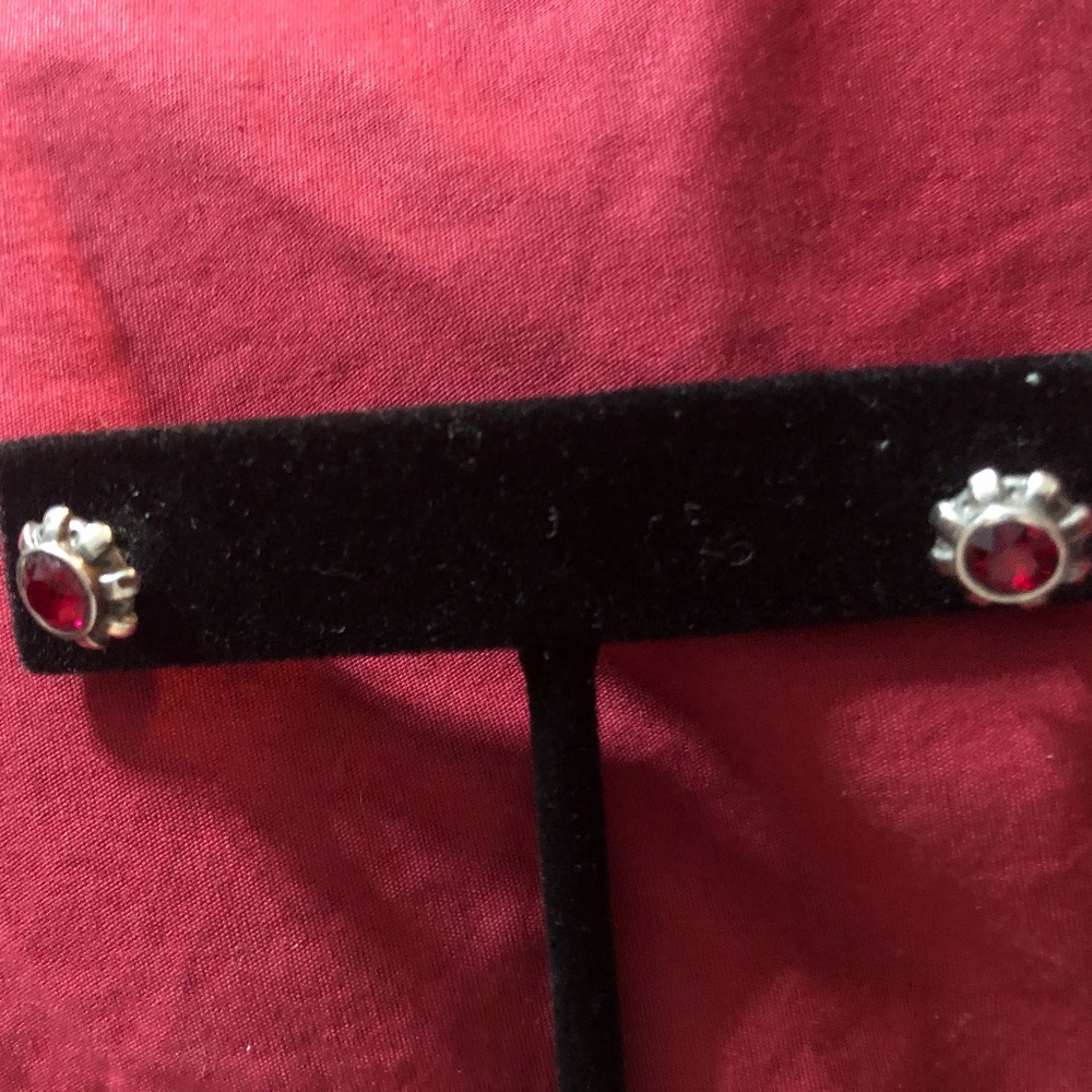 Brighton Stud Earrings - Ruby Red Gemstone